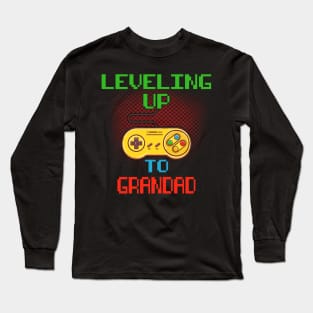 Promoted To Grandad T-Shirt Unlocked Gamer Leveling Up Long Sleeve T-Shirt